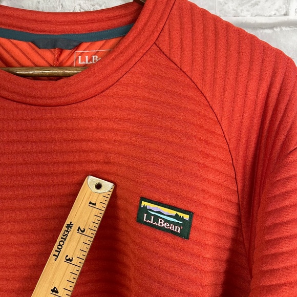 LL Bean Rustic Orange Ultra Soft Ribbed Pullover Sweater Men 2XL With Pockets - Picture 3 of 9